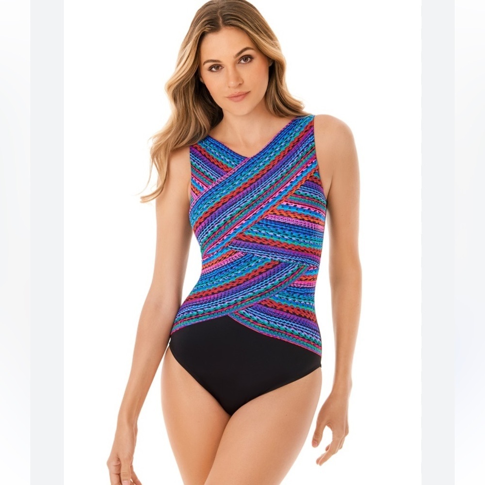 Miraclesuit Brio One Piece Underwire Bra Swimsuit Sz 14